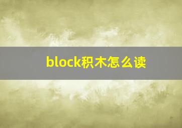 block积木怎么读