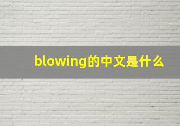 blowing的中文是什么