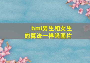 bmi男生和女生的算法一样吗图片