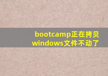 bootcamp正在拷贝windows文件不动了