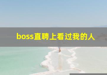 boss直聘上看过我的人