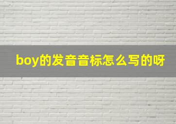 boy的发音音标怎么写的呀