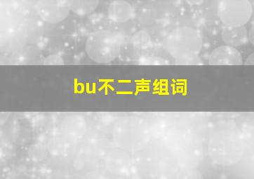 bu不二声组词