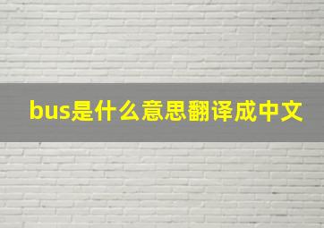 bus是什么意思翻译成中文