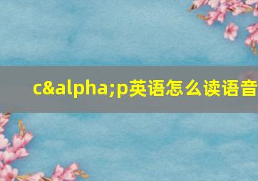 cαp英语怎么读语音