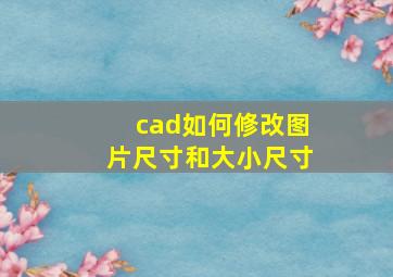 cad如何修改图片尺寸和大小尺寸