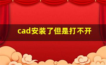 cad安装了但是打不开