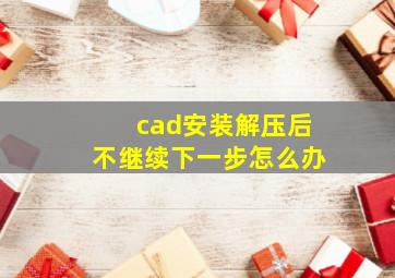 cad安装解压后不继续下一步怎么办