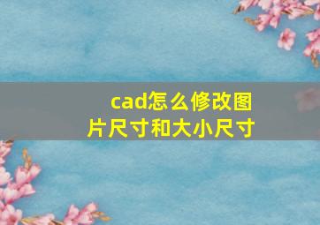 cad怎么修改图片尺寸和大小尺寸