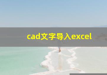 cad文字导入excel