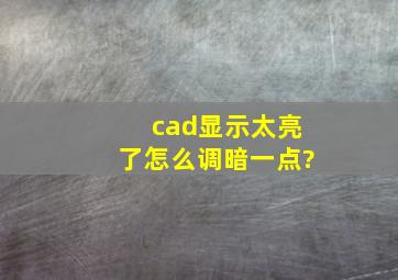 cad显示太亮了怎么调暗一点?