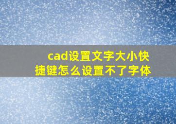 cad设置文字大小快捷键怎么设置不了字体