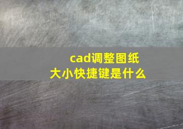 cad调整图纸大小快捷键是什么