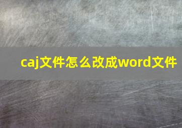 caj文件怎么改成word文件