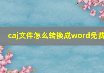 caj文件怎么转换成word免费