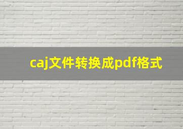 caj文件转换成pdf格式