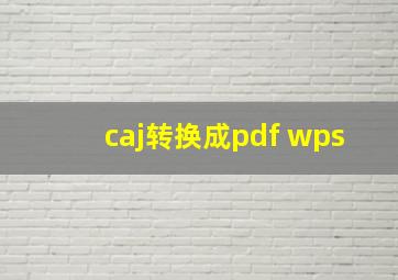 caj转换成pdf wps