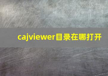 cajviewer目录在哪打开