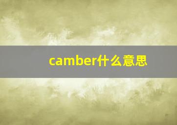 camber什么意思