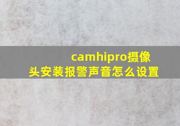 camhipro摄像头安装报警声音怎么设置