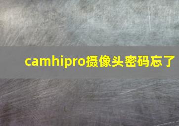 camhipro摄像头密码忘了