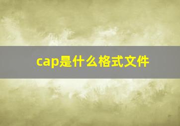 cap是什么格式文件