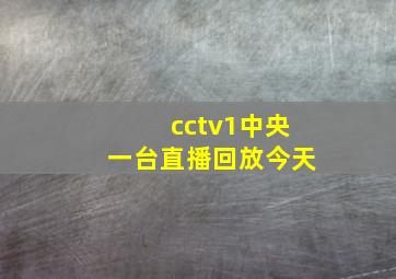 cctv1中央一台直播回放今天