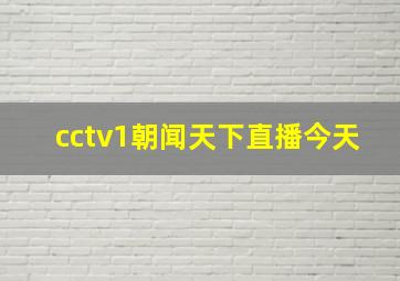 cctv1朝闻天下直播今天