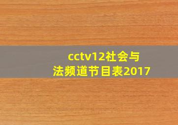 cctv12社会与法频道节目表2017