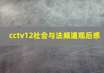 cctv12社会与法频道观后感