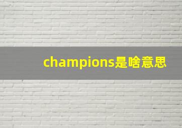 champions是啥意思