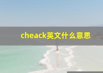 cheack英文什么意思