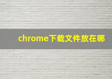 chrome下载文件放在哪