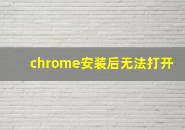 chrome安装后无法打开