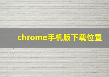 chrome手机版下载位置