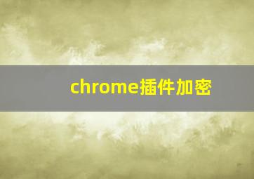 chrome插件加密