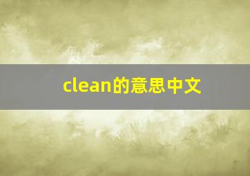 clean的意思中文