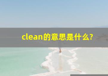 clean的意思是什么?