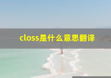 closs是什么意思翻译