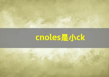 cnoles是小ck