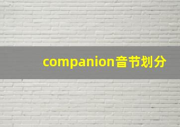 companion音节划分