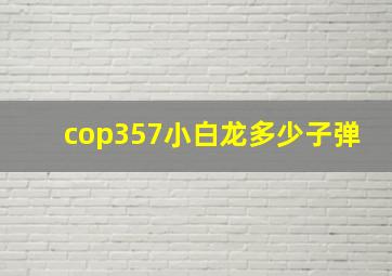 cop357小白龙多少子弹