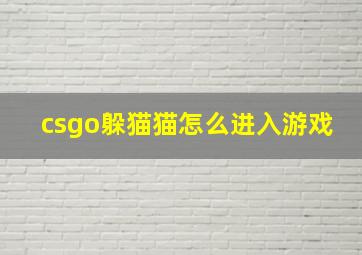 csgo躲猫猫怎么进入游戏