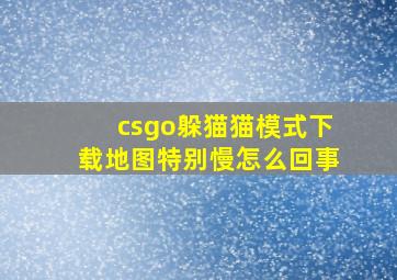 csgo躲猫猫模式下载地图特别慢怎么回事