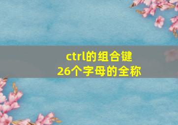 ctrl的组合键26个字母的全称