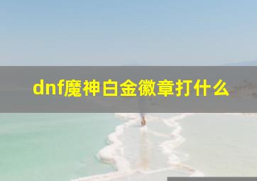 dnf魔神白金徽章打什么