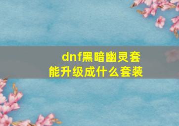 dnf黑暗幽灵套能升级成什么套装