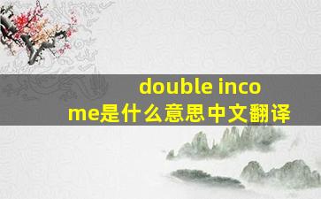 double income是什么意思中文翻译