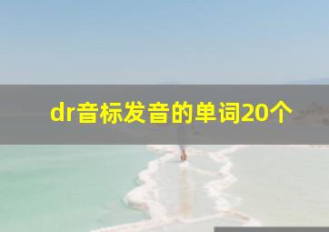 dr音标发音的单词20个