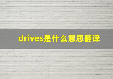 drives是什么意思翻译